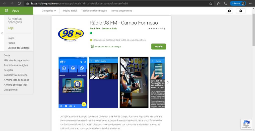 Novo app rádio campo formoso - app flutter para rádios