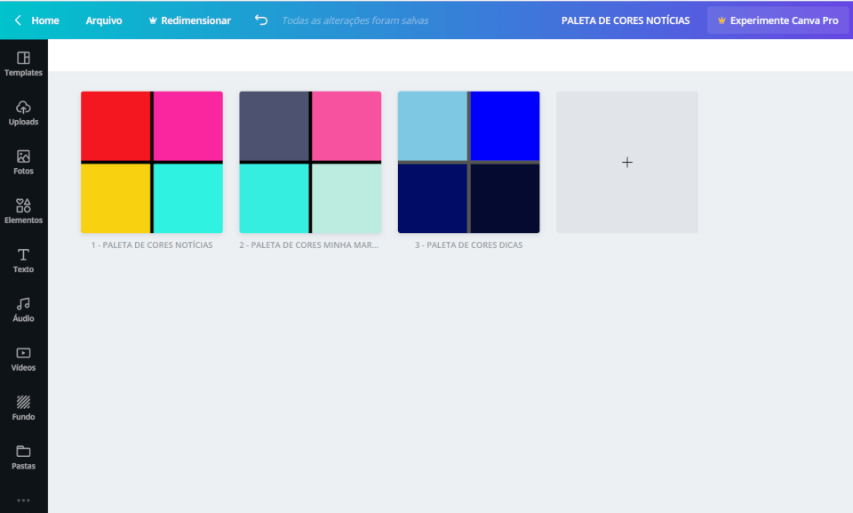 aprenda a criar paleta de cores no canva gratis - exibindo o design das paletas