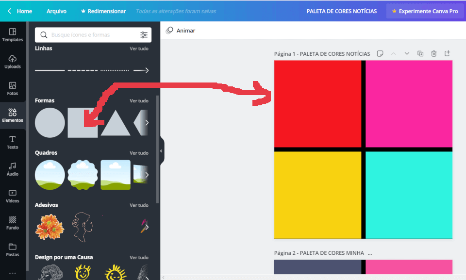 aprenda a criar paleta de cores no canva gratis - criando o design das paletas