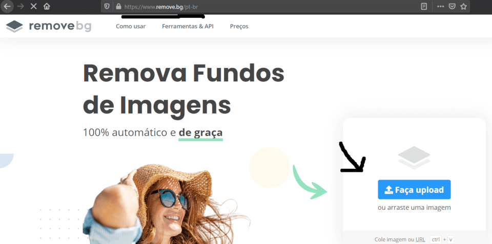 Utilizando o serviço Remove BG para remover bg fundo - upload da imagem