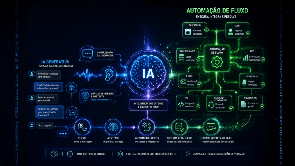 IA Generativa e Automacao de Fluxo a dupla que transforma o seu atendimento