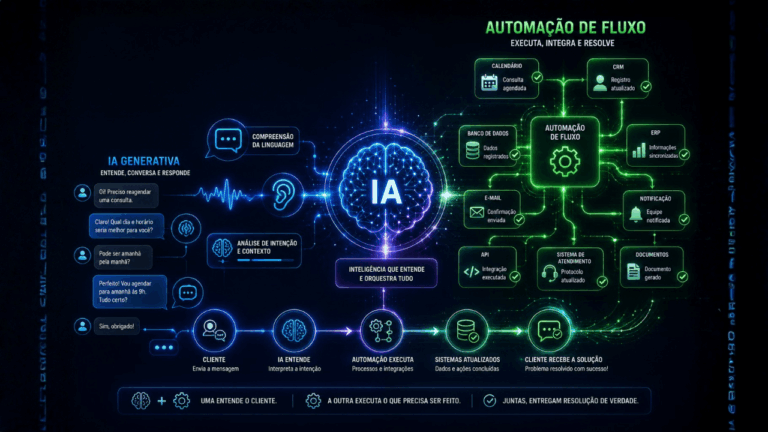 IA Generativa e Automação de Fluxo: a dupla que transforma o seu atendimento