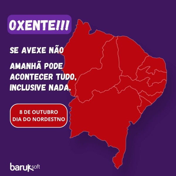 Oxente!!! Se avexe não. Amanhã pode acontecer tudo, inclusive nada. 😀Neste 8 de outubro, celebramos o Dia do Nordestino. 

E eu sou nordestino das Alagoas, Sergipano de coração desde 2007.

baruksoft diadonordestino 8deoutubrodiadonordestino nordeste nordestemeulindo